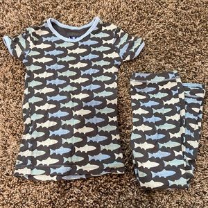 Kickee Pants trout print toddler pajamas